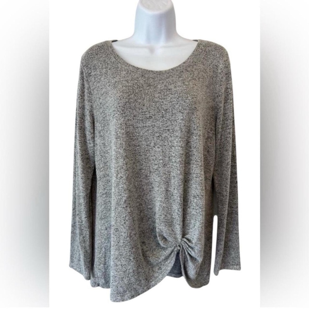 Green Envelope Grey Long Sleeve Normcore Slouchy Cottagecore Top